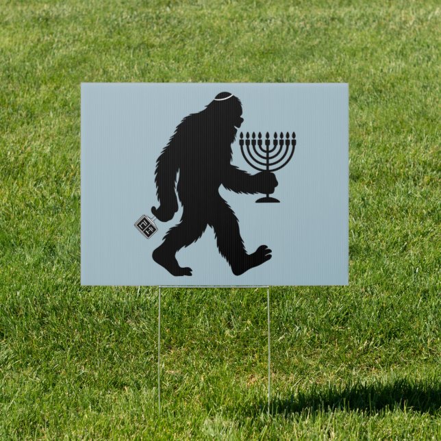 Jewish Bigfoot Hanukkah Chanukah Humor Hilarious  Sign (Insitu)
