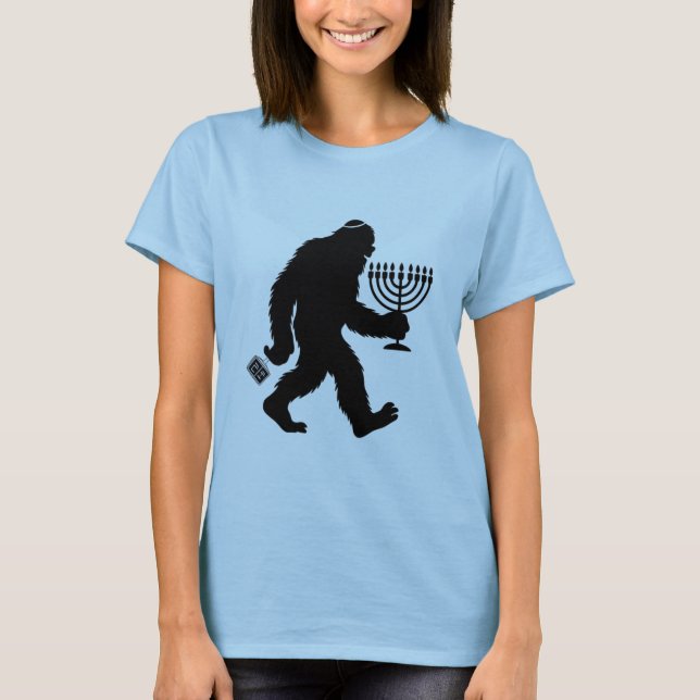 Jewish Bigfoot Hanukkah Chanukah Humor Hilarious  T-Shirt (Front)