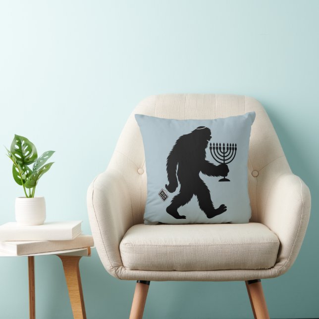 Jewish Bigfoot Hanukkah Chanukah Humor Hilarious  Throw Pillow (Chair)