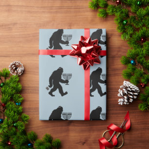 Jewish Bigfoot Hanukkah Chanukah Humor Hilarious Wrapping Paper