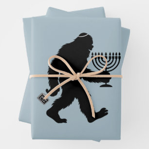 Jewish Bigfoot Hanukkah Chanukah Humor Hilarious Wrapping Paper Sheets