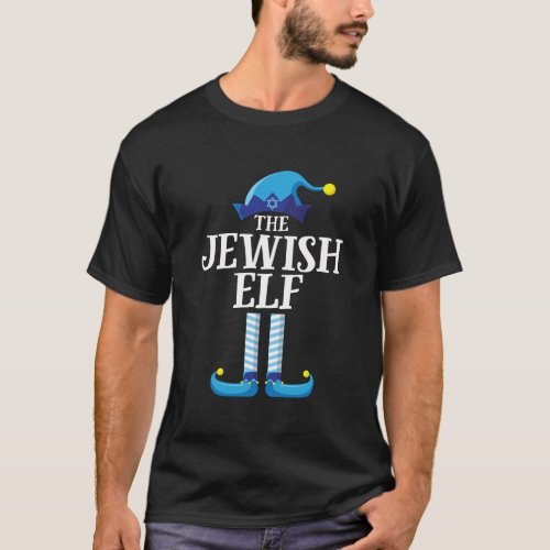 Jewish Blue Elf Matching Family Group Christmas Pa T_Shirt