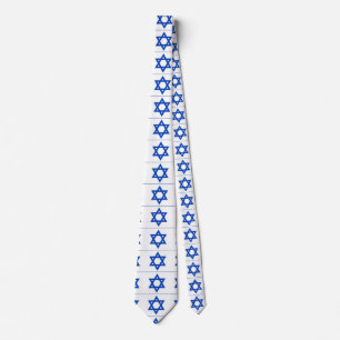 jewish blue star on white tie