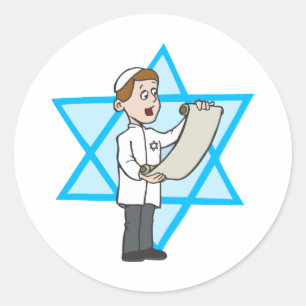 Jewish Boy Classic Round Sticker