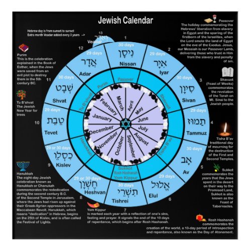 Jewish Calendar  Acrylic Print