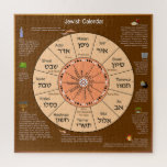Jewish Calendar   Jigsaw Puzzle<br><div class="desc">Jewish Calendar with Hebrew names of the months and the Jewish holidays</div>