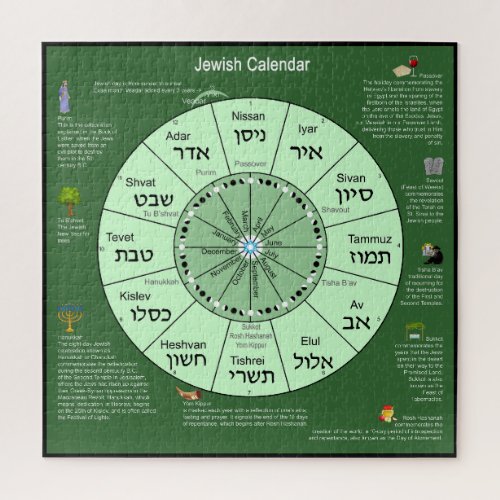 Jewish Calendar   Jigsaw Puzzle