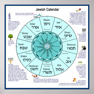 Jewish Calendar Poster