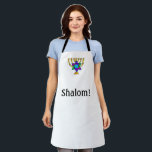 Jewish Candlesticks Shalom   Apron<br><div class="desc">Jewish Candlesticks and Traditional Personalized Gifts and Apparel</div>