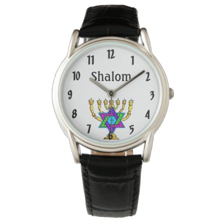 Jewish Candlesticks  Shalom  Watch
