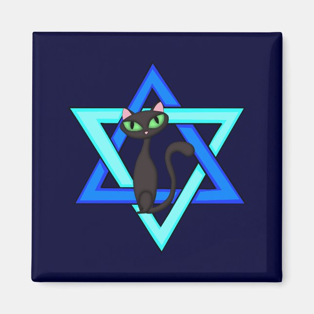 Jewish Cat Stars Magnet (Front)