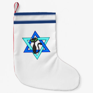 Jewish Cat Stars Small Christmas Stocking