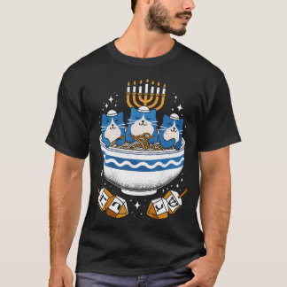 Jewish Cats Ramen Funny Kitten Hanukkah s Chanuka T-Shirt