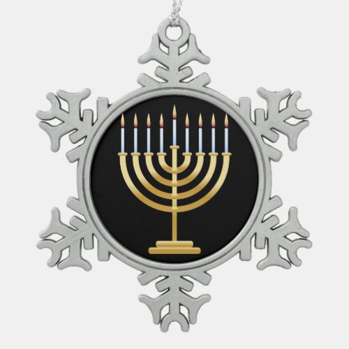 Jewish Chanukah menorah snowflake ornament