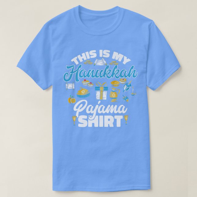 Jewish Christmas Menorah This is My Hanukkah Pajam T-Shirt (Design Front)