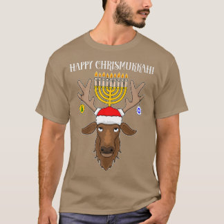 Jewish Christmas Reindeer Happy Chrismukkah T-Shirt