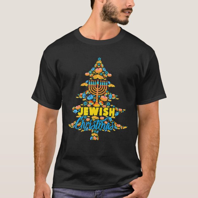 Jewish Christmas Tree Happy Hanukkah Chanukah T-Shirt (Front)