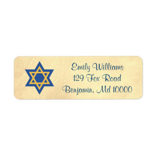 Jewish Classic Gold Star of David Label