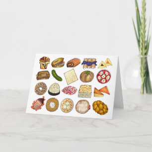 Jewish Cooking Cuisine Holiday Dinner Foods Print Card