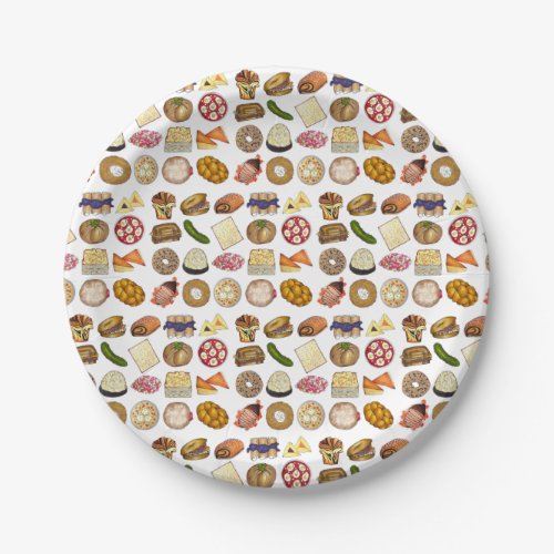 Jewish Cooking Cuisine Holiday Dinner Foods Print Paper Plates