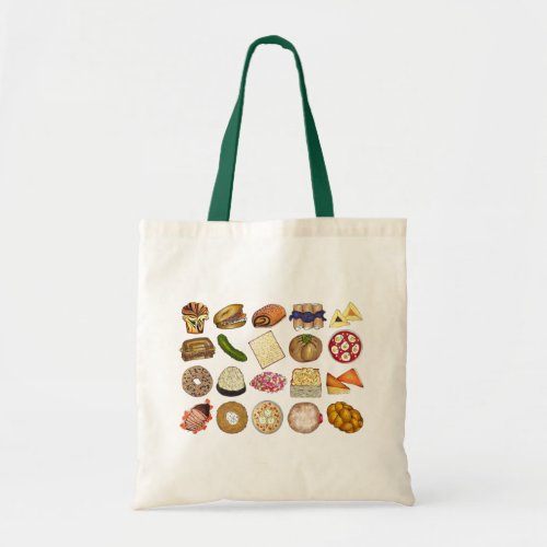 Jewish Cooking Cuisine Holiday Dinner Foods Print Tote Bag
