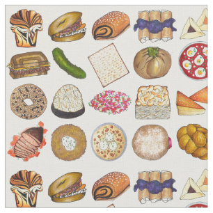 Jewish Cuisine Brisket Challah Babka Latkes Blintz Fabric