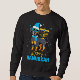 Jewish Dachshund Menorah Happy Hanukkah Chanukah Sweatshirt