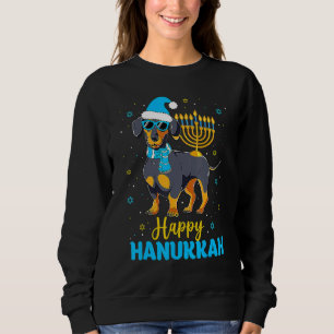 Jewish Dachshund Menorah Happy Hanukkah Chanukah Sweatshirt