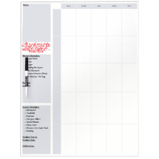 Jewish Family Weekly Calendar Planner Dry Erase Board