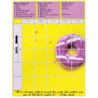 Jewish Family Weekly Schedule Dry Erase Whiteboard