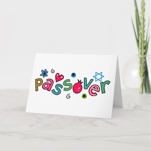 Jewish Festival of Passover Text Greeting Card