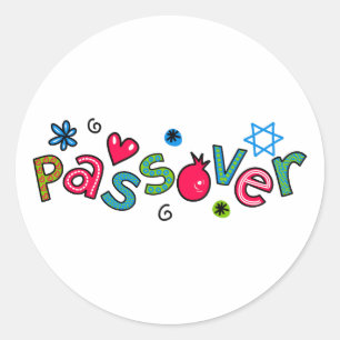 Jewish Festival of Passover Text Greeting Classic Round Sticker