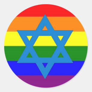 Jewish Gay Pride Flag Classic Round Sticker
