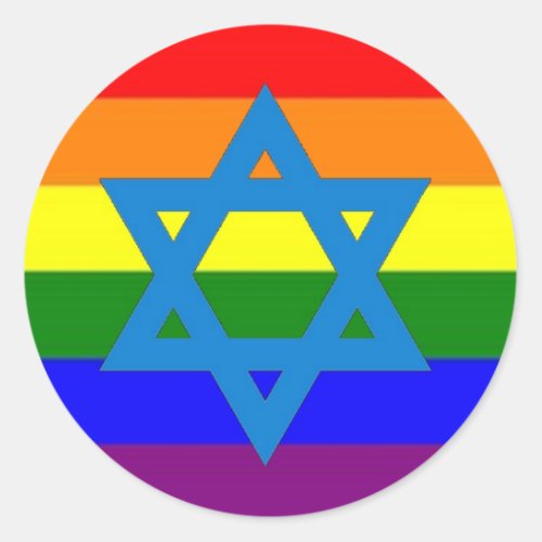 Jewish Gay Pride Flag Classic Round Sticker