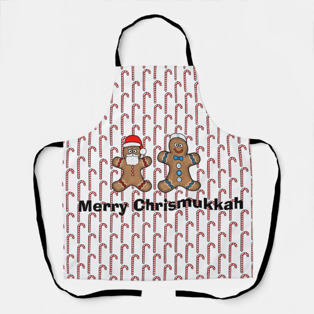 Jewish Gingerbread Man and Santa Apron             (Front)