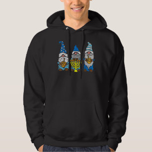Jewish Gnomes Menorah Hanukkah Pajamas Chanukah PJ Hoodie