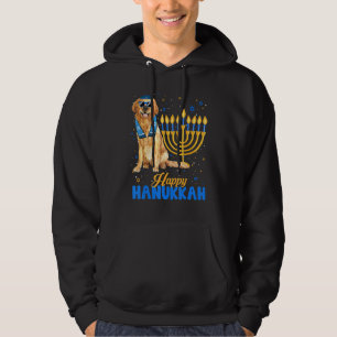 Jewish Golden Retriever Dog Menorah Happy Hanukkah Hoodie
