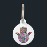 Jewish Hamsa Pet Tag<br><div class="desc">Gorgeous Hamsa tag for your best friend! Hamsa - The hand was identified in Jewish text, and acquired as an influential icon throughout the community. Amongst the Jewish people, the hamsa is a very respected, holy, and common symbol. It is used in the Ketubah, or marriage contracts, as well as...</div>