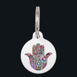 Jewish Hamsa Pet Tag<br><div class="desc">Gorgeous Hamsa tag for your best friend! Hamsa - The hand was identified in Jewish text, and acquired as an influential icon throughout the community. Amongst the Jewish people, the hamsa is a very respected, holy, and common symbol. It is used in the Ketubah, or marriage contracts, as well as...</div>