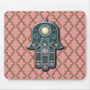 jewish hand foil pendant berber jewelry tribal art mouse pad