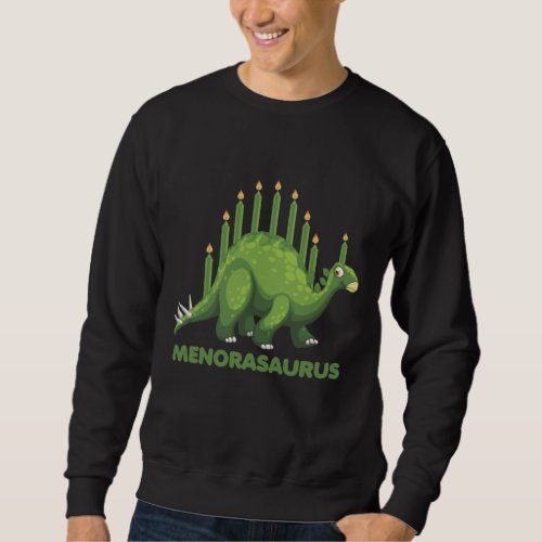 Jewish Hanukkah Dinosaur Menorah Jew Dino Fans Sweatshirt
