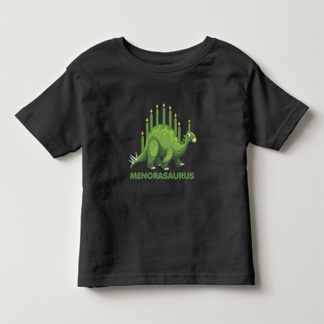 Jewish Hanukkah Dinosaur Menorah Jew Dino Fans Toddler T-shirt (Front)