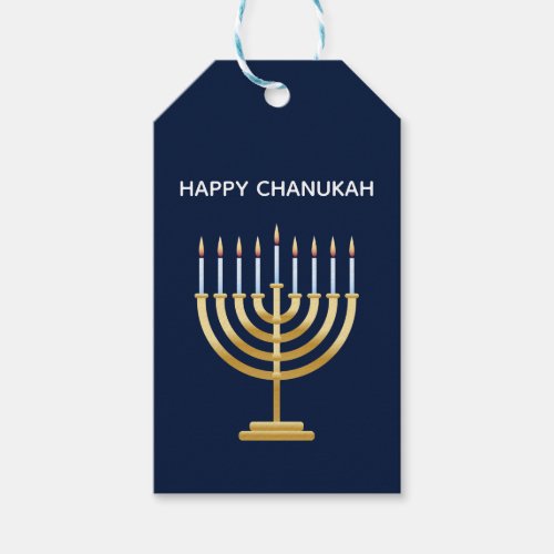 Jewish Hanukkah menorah gift Gift Tags
