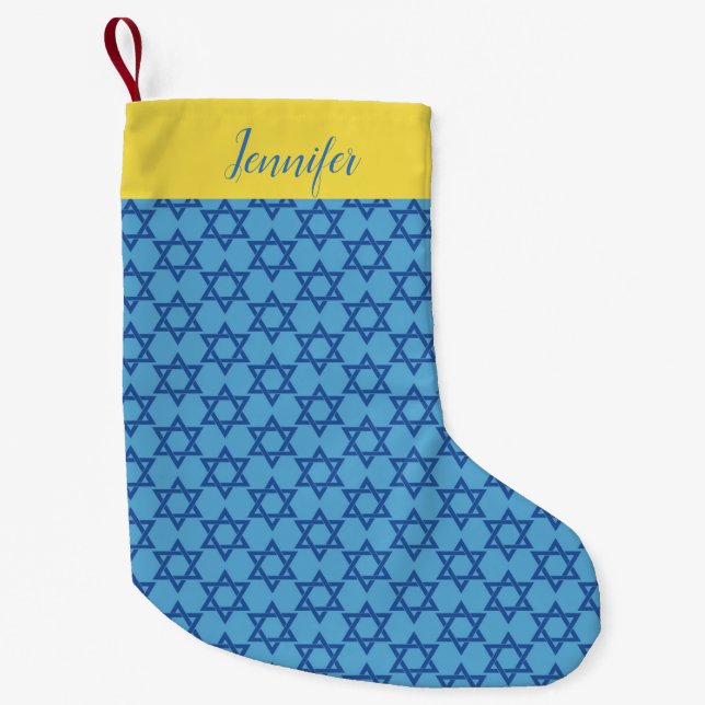 Jewish Hanukkah Star of David Beauty Small Christmas Stocking (Front)