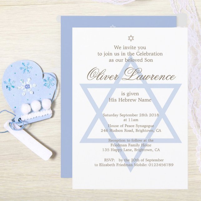 Jewish Hebrew  Boy Naming  Invitation (Creator Uploaded)