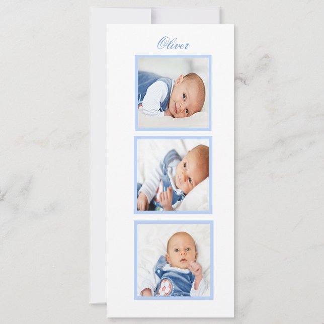 Jewish Hebrew Boy Naming Photo Baby Invitation (Front)