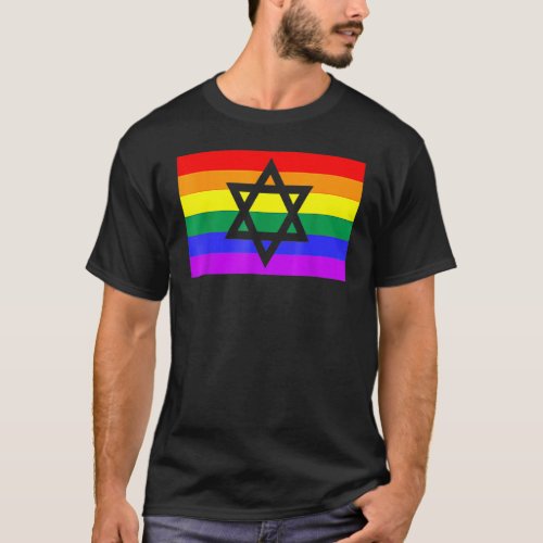 Jewish Hebrew Hanukkah Menorah LGBTQ Gay Pride Fla T_Shirt