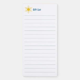 Jewish Holiday Gift LIst Magnetic Notepad