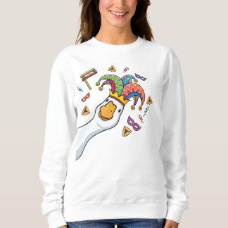 Jewish Holiday Purim Funny Goose  Sweatshirt