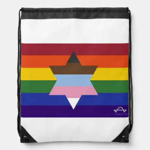 Jewish Inclusive Pride Flag Drawstring Bag